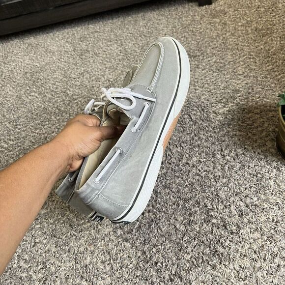 Sperry Halyard 2 eye saltwashed topsiders boat shoe sneakers Size 14 M Gray - Picture 3 of 8